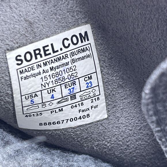 SOREL Winter Boots Joan of Arctic Insulated Waterproof Gray Size 5 Tall Duckboot - Picture 14 of 14